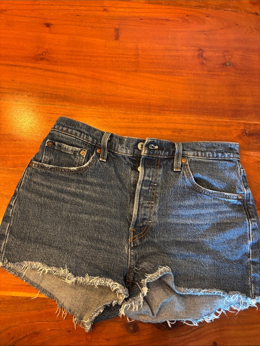 Levi's 501 Dark Blue Denim Jeans with Contrast Stitching